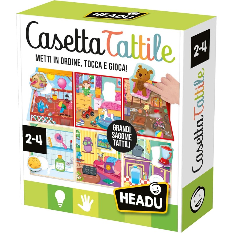 Headu - Casetta Tattile - Metti in Ordine, Tocca e Gioca! - Un Gioco Educativo per Bambini dai 2 ai 4 Anni - Made in Italy | IT