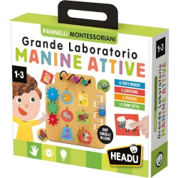 Headu - Laboratorio Manine Attive Montessori - Con 24 Forme Tattili Degli Animali | Giochi Educativi 1-3 Anni, Gioco Montessori