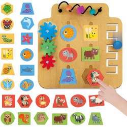 Headu - Laboratorio Manine Attive Montessori - Con 24 Forme Tattili Degli Animali | Giochi Educativi 1-3 Anni, Gioco Montessori