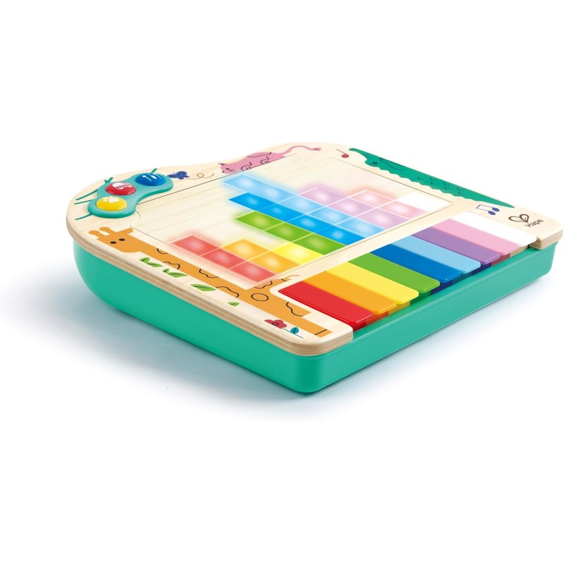 Hape - Pixel Piano | Pianoforte per bambini in legno | Piano interattivo con luci, suoni e giochi musicali