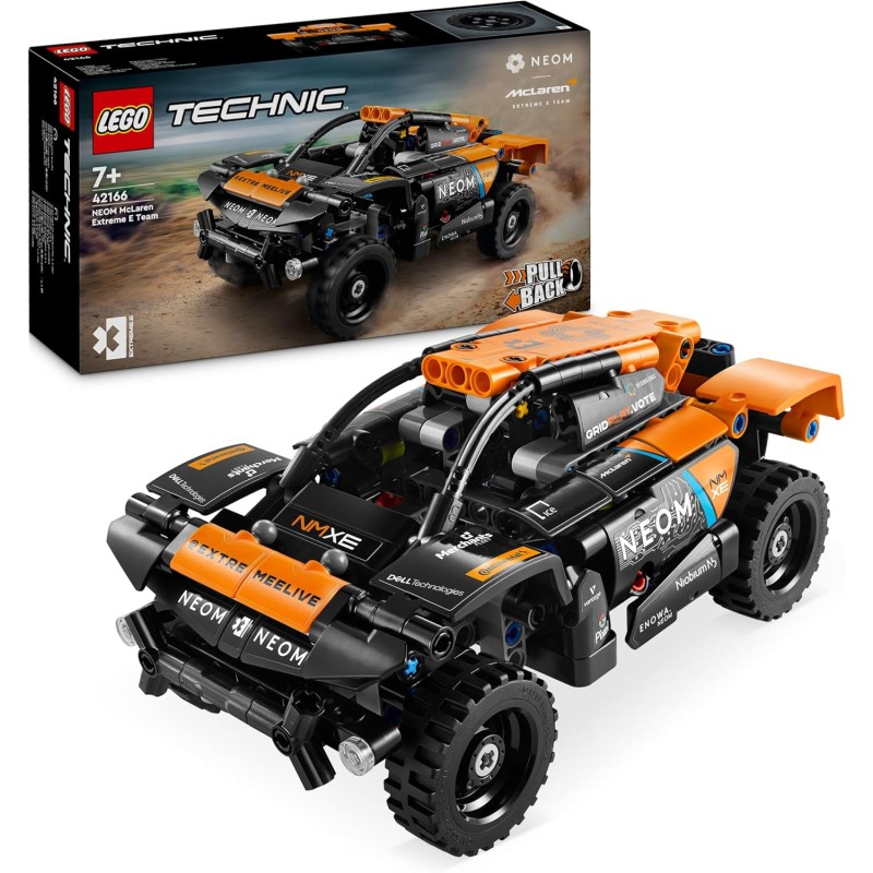 LEGO 42166 Technic NEOM McLaren Extreme E Race Car, Macchina Giocattolo Fuoristrada con Funzione Pull-Back, Fan dei Modellini d