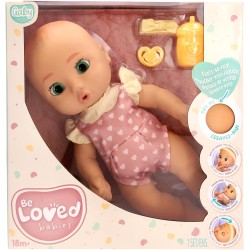 BE LOVED BABIES Gaby, Bambola Realistica, Ha una Pelle Morbida e Include un Ciuccio e un Biberon, Totalmente Articolato, Giocat