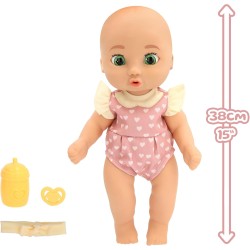 BE LOVED BABIES Gaby, Bambola Realistica, Ha una Pelle Morbida e Include un Ciuccio e un Biberon, Totalmente Articolato, Giocat