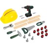Theo Klein 8417 Set da artigiano Bosch, 37 pezzi I Trapano avvitatore cordless per bambini con luce e suono I Attrezzi e access