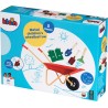 Theo Klein 7669 Carriola per bambini con accessori I In metallo, portata fino a 10 chili I Include robusti attrezzi da gioco di