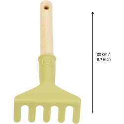 Theo Klein 7681 Attrezzi da giardino I Inclusi paletta a mano, rastrello e zappa doppia con manico corto in legno I Plastica ri