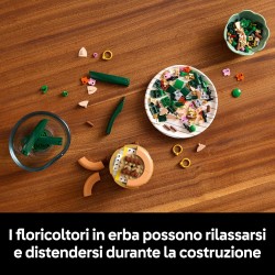 LEGO 10343 Botanicals Mini-Orchidea, Set di Fiori Finti con Vaso, Bocciolo e Foglie Artificiali, Botanical Collection per Adult