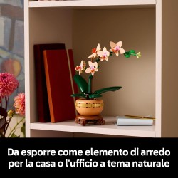 LEGO 10343 Botanicals Mini-Orchidea, Set di Fiori Finti con Vaso, Bocciolo e Foglie Artificiali, Botanical Collection per Adult