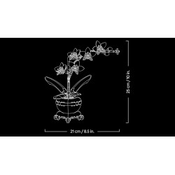 LEGO 10343 Botanicals Mini-Orchidea, Set di Fiori Finti con Vaso, Bocciolo e Foglie Artificiali, Botanical Collection per Adult