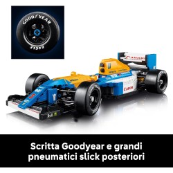 LEGO 10353 Icons Williams Racing FW14B e Nigel Mansell - Modellino di Auto F1 da Costruire con Minifigure del Pilota da Collezi