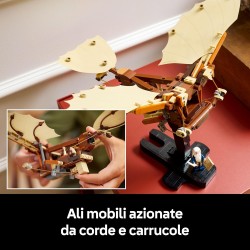 LEGO 10363 Icons Macchina Volante di Leonardo da Vinci con Ali Mobili - Include Minifigure e Espositore - Kit Ornitoretto Fai d