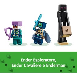 LEGO 21264 Minecraft L’Enderdrago e la Nave dell’End, Giocattolo - Set da Gioco e da Esposizione con Barca, Drago e 3 Figure tr