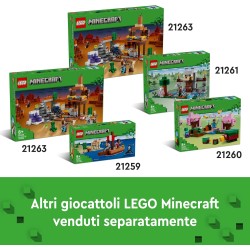 LEGO 21264 Minecraft L’Enderdrago e la Nave dell’End, Giocattolo - Set da Gioco e da Esposizione con Barca, Drago e 3 Figure tr