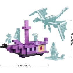 LEGO 21264 Minecraft L’Enderdrago e la Nave dell’End, Giocattolo - Set da Gioco e da Esposizione con Barca, Drago e 3 Figure tr
