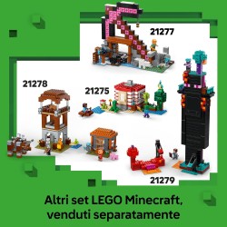 LEGO 21274 Minecraft L’Incontro con il Sorvegliante - Giocattolo Interattivo con Minifigure, Mob e Funzione TNT di Caduta Massi