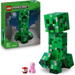 LEGO 21276 Minecraft Creeper Giocattolo - Action Figure di Mob Snodabile con Scomparto Segreto con Maiale e Elemento TNT - Rega