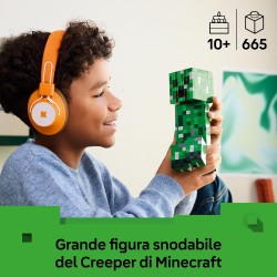 LEGO 21276 Minecraft Creeper Giocattolo - Action Figure di Mob Snodabile con Scomparto Segreto con Maiale e Elemento TNT - Rega