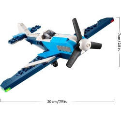 LEGO 31160 Creator 3 in 1 Velivolo: Aereo da Competizione, Modello di Aeroplano Giocattolo Trasformabile in Elicottero e Jet co