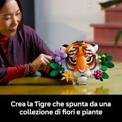 LEGO 31217 Art Collezione Animali - Tigre - Animale 3D da Costruire con Fiori e Piante Botaniche Decorative - Set di Decorazion
