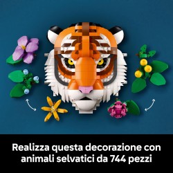 LEGO 31217 Art Collezione Animali - Tigre - Animale 3D da Costruire con Fiori e Piante Botaniche Decorative - Set di Decorazion