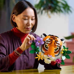 LEGO 31217 Art Collezione Animali - Tigre - Animale 3D da Costruire con Fiori e Piante Botaniche Decorative - Set di Decorazion