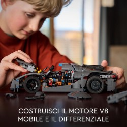 LEGO 42173 Technic Hypercar Koenigsegg Jesko Absolut Grigia, Modellino di Auto da Costruire, Macchina Giocattolo per Bambini e 
