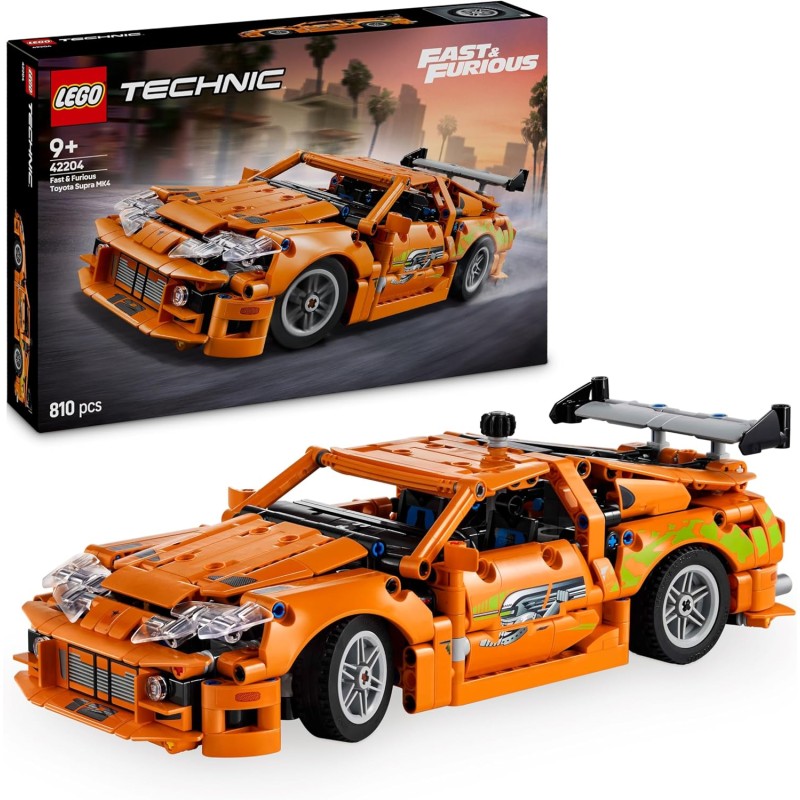 LEGO 42204 Technic Fast and Furious Toyota Supra MK4 - Macchina Giocattolo con Motore 6 Cilindri e Portiere Apribili - Modello 
