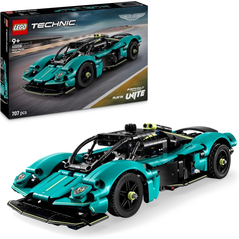 LEGO 42208 Technic Aston Martin Valkyrie - Modellino da Costruire di Auto Sportiva - Macchina Giocattolo con Motore V12 e Porte