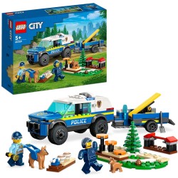 LEGO 60369 City Addestramento Cinofilo Mobile, Set con Percorso a Ostacoli, SUV Macchina Polizia Giocattolo e Rimorchio, 2 Figu