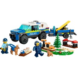 LEGO 60369 City Addestramento Cinofilo Mobile, Set con Percorso a Ostacoli, SUV Macchina Polizia Giocattolo e Rimorchio, 2 Figu