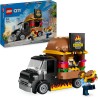 LEGO 60404 City Furgone degli Hamburger Giocattolo, Veicolo da Costruire per Bambini e Bambine da 5 Anni in su, Camion Food Tru