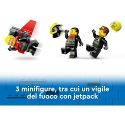 LEGO 60413 City Aereo Antincendio, Giocattolo dei Vigili del Fuoco, Aeroplano con Portellone Apribile Lancia Elementi Acqua, 3 