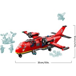 LEGO 60413 City Aereo Antincendio, Giocattolo dei Vigili del Fuoco, Aeroplano con Portellone Apribile Lancia Elementi Acqua, 3 