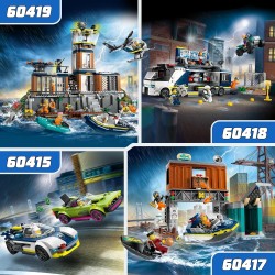 LEGO 60415 City Inseguimento della Macchina da Corsa, Set con 2 Modellini di Auto da Costruire della Polizia con Veicolo di Eme