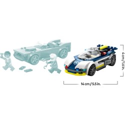 LEGO 60415 City Inseguimento della Macchina da Corsa, Set con 2 Modellini di Auto da Costruire della Polizia con Veicolo di Eme