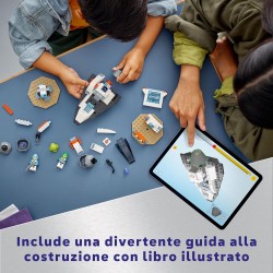LEGO 60429 City Navetta Spaziale e Scoperta di Asteroidi con Astronave Giocattolo, Laboratorio da Costruire, Gru, 2 Minifigure 