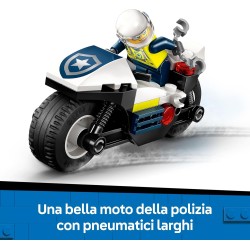 LEGO 60455 City Inseguimento della Moto della Polizia - Set con Motocicletta Giocattolo, 2 Minifigure, Mini-Bancomat e Skateboa