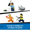 LEGO 60456 City Inseguimento del Motoscafo della Polizia – Include 2 Barche Giocattolo, 3 Minifigure e una Figura di Squalo