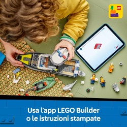 LEGO 60456 City Inseguimento del Motoscafo della Polizia – Include 2 Barche Giocattolo, 3 Minifigure e una Figura di Squalo