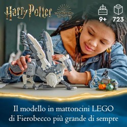 LEGO 76427 Harry Potter Fierobecco, Figura di Ippogrifo Giocattolo da Costruire con Parti Snodabili, Creatura Magica da Collezi