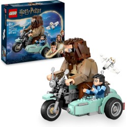 LEGO 76443 Harry Potter Giro sul Sidecar di Hagrid e Harry - Moto Giocattolo da Esposizione con Sidecar e Figura di Edvige