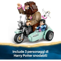 LEGO 76443 Harry Potter Giro sul Sidecar di Hagrid e Harry - Moto Giocattolo da Esposizione con Sidecar e Figura di Edvige