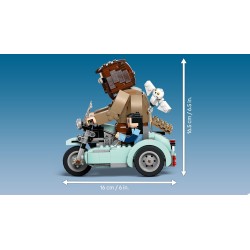 LEGO 76443 Harry Potter Giro sul Sidecar di Hagrid e Harry - Moto Giocattolo da Esposizione con Sidecar e Figura di Edvige