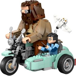 LEGO 76443 Harry Potter Giro sul Sidecar di Hagrid e Harry - Moto Giocattolo da Esposizione con Sidecar e Figura di Edvige