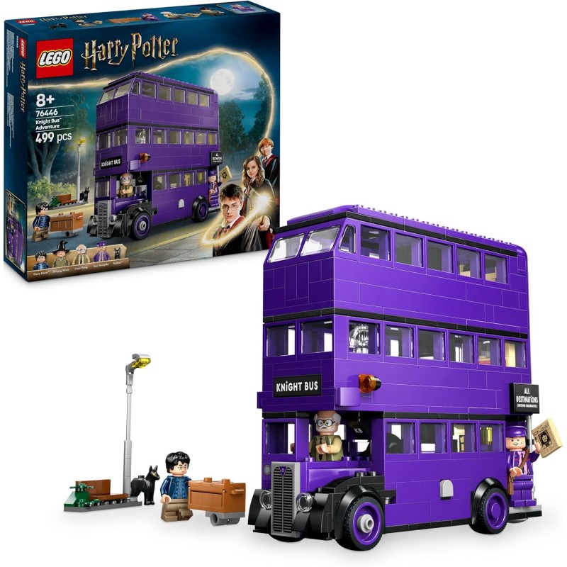 LEGO 76446 Harry Potter Avventura su Nottetempo - Autobus Giocattolo del Mondo Magico con 5 Minifigure da Collezione e Accessor