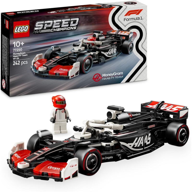 LEGO 77250 Speed Champions Auto da Corsa MoneyGram Haas F1 Team VF-24 Macchina Giocattolo da Collezione con Minifigure del Pilo
