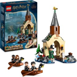LEGO 76426 Harry Potter La Rimessa per le Barche del Castello di Hogwarts con 2 Barche Giocattolo, Rimessa da Costruire e 5 Min
