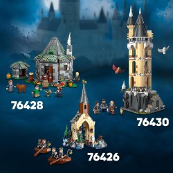 LEGO 76426 Harry Potter La Rimessa per le Barche del Castello di Hogwarts con 2 Barche Giocattolo, Rimessa da Costruire e 5 Min