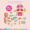 Famosa NFNE3000 Nenuco Magic Cooking, Bambola 30 cm, corpo rigido, con piccola cucina con luci e suoni e accessori,+3 anni