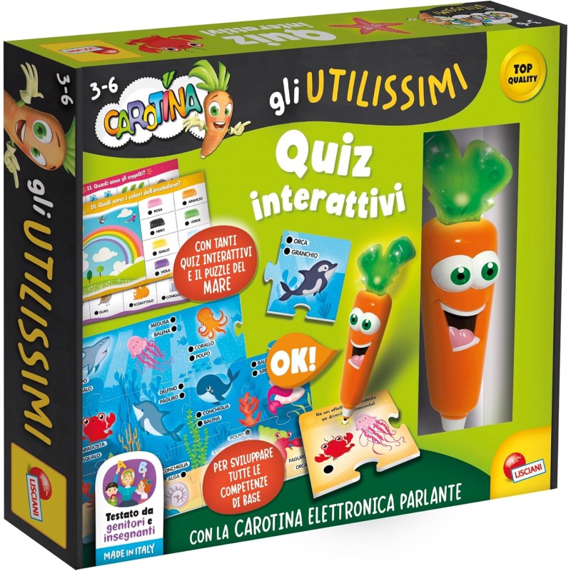 Lisciani Giochi - Carotina Penna Parlante GLI ULTIMISSIMI Quiz Interattivi, 107865
